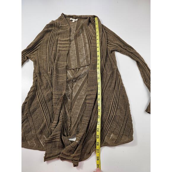 Eileen fisher linen blend Italian yarn cardigan green open jacket EUC size L ^ - Picture 6 of 7